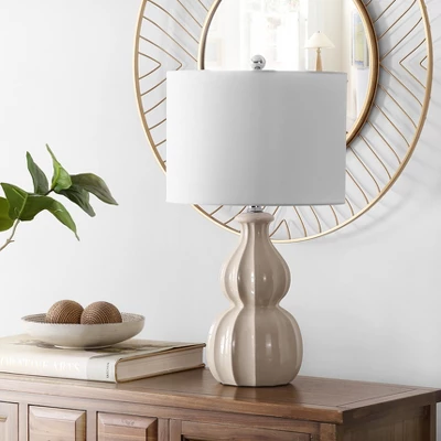 Wade Ceramic Table Lamp - Ivory - Safavieh 3 Wade Ceramic Table Lamp - Ivory - Safavieh