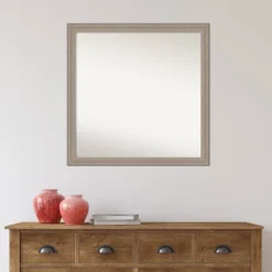 29" X 29" Non-Beveled Curve Gray Wash Wood Wall Mirror - Amanti Art -Lighting Specialty Store GUEST 0360962f ad6b 4e93 8e34 c961c86f7abf