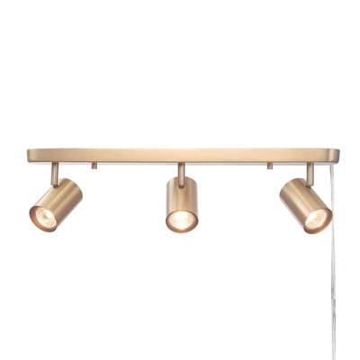 Dale 3-Light Matte Brass Plug-In Track Lighting - Globe Electric 3 Dale 3-Light Matte Brass Plug-In Track Lighting - Globe Electric