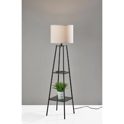 Adrian Shelf Floor Lamp Black - Adesso 3 Adrian Shelf Floor Lamp Black - Adesso