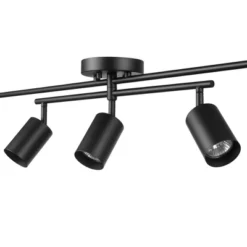 5-Light Matte Black Track Lighting With Center Swivel Bar With Pivoting Shades - Globe Electric -Lighting Specialty Store GUEST 0810baf8 f920 4e6c af85 c3500931a2aa