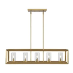 LED 5-Light Metal/Glass Anna Linear Pendant - JONATHAN Y -Lighting Specialty Store GUEST 0a7f92c6 e023 4d44 88bd 9863f576b05c