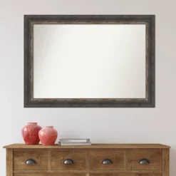 41" X 29" Non-Beveled Bark Rustic Char Wall Mirror - Amanti Art -Lighting Specialty Store GUEST 0a8de811 45fd 4fde a168 ecbd308e3094