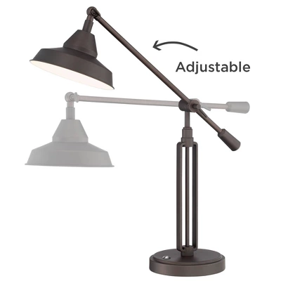 Franklin Iron Works Turnbuckle Rustic Farmhouse Desk Lamp 25" High Oil Rubbed Bronze With USB Charging Port LED Adjustable Metal Shade For Bedroom 7 Franklin Iron Works Turnbuckle Rustic Farmhouse Desk Lamp 25" High Oil Rubbed Bronze With USB Charging Port LED Adjustable Metal Shade For Bedroom - Image 5