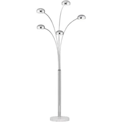 Possini Euro Design Infini Mid Century Modern Arc Floor Lamp 78" Tall Chrome 5 Light Swivel Dome Shades For Living Room Reading Bedroom Office House -Lighting Specialty Store GUEST 0be2503d 0f91 4815 abf7 b53966c358b8