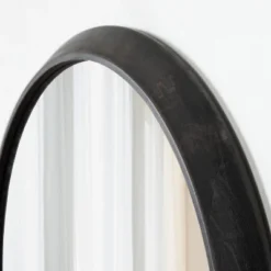 24" X 2" Uldrich Wood Framed Decorative Wall Mirror Black - Kate & Laurel All Things Decor -Lighting Specialty Store GUEST 0f3a44bf 06e1 4b00 8f64 4c05f23291ba