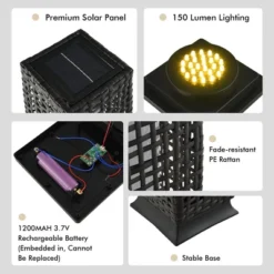 Tangkula 2-Piece Outdoor Solar-Powered Floor Lamps IP65 Waterproof W/ Auto On/Off Light -Lighting Specialty Store GUEST 0f4d7d0e b24a 437e a354 bdda014f8264