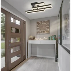 28.25" Metal Turing Geometric Flush Mount (Includes Energy Efficient Light Bulb) Black - JONATHAN Y -Lighting Specialty Store GUEST 161cf8b0 ff65 4b6b af38 79c422ffb24f