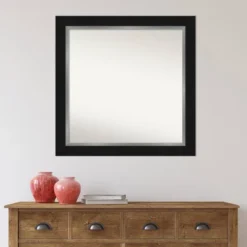 32" X 32" Non-Beveled Eva Bathroom Wall Mirror Black - Amanti Art -Lighting Specialty Store GUEST 192c14ef 7da4 45a4 9fa9 73fa29bb196b