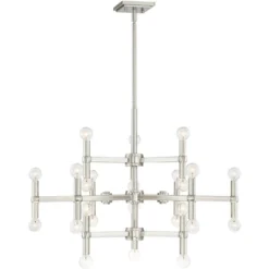 Possini Euro Design Marya Brushed Nickel Chandelier 32" Wide Modern 24-Light Fixture For Dining Room House Foyer Kitchen Island Entryway Bedroom Home -Lighting Specialty Store GUEST 1ae79230 9627 452a 9963 849cebfee7eb