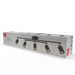 5-Light Matte Black Track Lighting With Center Swivel Bar With Pivoting Shades - Globe Electric -Lighting Specialty Store GUEST 1c463289 ea57 4fbc b250 c85fa14c0951