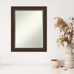 23" X 29" Beveled Lara Bronze Wood Wall Mirror - Amanti Art -Lighting Specialty Store GUEST 1e1e47b3 e172 4b1c bbf4 fbf8faeb7161