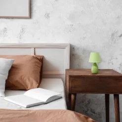 9.45" Petite Ceramic Oblong Bedside Table Desk Lamp With Matching Tapered Drum Shade Green - Creekwood Home -Lighting Specialty Store GUEST 1f7ddcd4 804b 4e99 9867 3e51ff5591a3