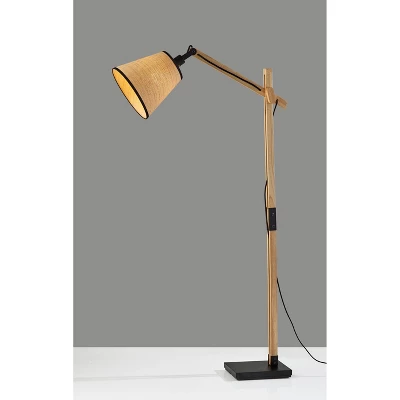 Walden Natural Wood Floor Lamp Black - Adesso 3 Walden Natural Wood Floor Lamp Black - Adesso