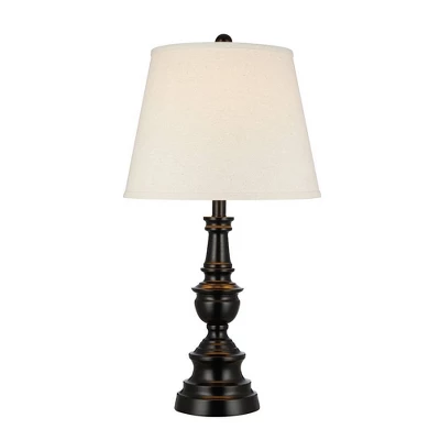27" 3-Way Decorative Metal Table Lamp With Linen Shade (Includes LED Light Bulb) Black - Cresswell Lighting 6 27" 3-Way Decorative Metal Table Lamp With Linen Shade (Includes LED Light Bulb) Black - Cresswell Lighting - Image 4