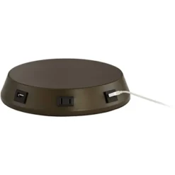 360 Lighting Accent Table Lamp With USB And AC Power Outlet Workstation Charging Base 22" High Warm Bronze Drum Shade Living Room Desk -Lighting Specialty Store GUEST 20794d02 b9a7 4a06 8d20 e46fedcad087