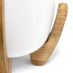 15" Organic Contemporary Natural Wood Accented Table Desk Lamp With Translucent Glass Shade - Lalia Home -Lighting Specialty Store GUEST 2157762a 59a2 4929 8dde 0ae4437ec9bf