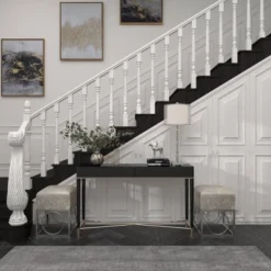 Glass Table Lamp With Drum Shade Silver - Olivia & May -Lighting Specialty Store GUEST 2623edff b4e8 4e9c 8260 2225668ceca8