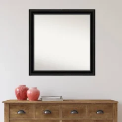 30" X 30" Non-Beveled Corded Black Wall Mirror - Amanti Art -Lighting Specialty Store GUEST 277ad436 4e90 4be3 af6e b0747e3b8767