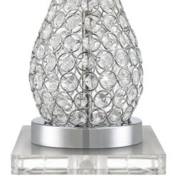 360 Lighting Sergio Modern Table Lamps Set Of 2 With Square Risers 24 1/2" High Acrylic USB Port White Drum Shade For Bedroom Living Room Desk House -Lighting Specialty Store GUEST 28430eeb 8e2f 4a98 ae78 e7a1e3f82aba