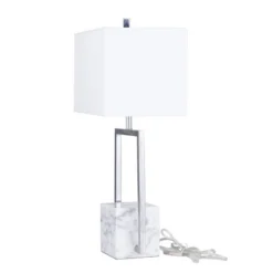 Marble Table Lamp With Square Shade – CosmoLiving By Cosmopolitan -Lighting Specialty Store GUEST 2a8c0ec0 1f02 49a6 833b 0c2c9fe42d32