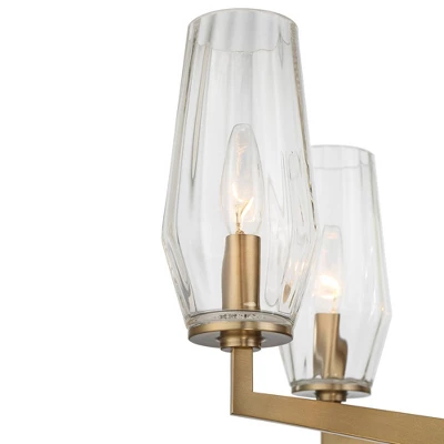 Possini Euro Design Byzantium Warm Gold Chandelier 35" Wide Modern Clear Glass Shade 8-Light Fixture For Dining Room Foyer Kitchen Island Entryway 4 Possini Euro Design Byzantium Warm Gold Chandelier 35" Wide Modern Clear Glass Shade 8-Light Fixture For Dining Room Foyer Kitchen Island Entryway - Image 2