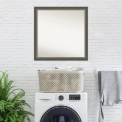 29" X 29" Non-Beveled Domus Wood Bathroom Wall Mirror Dark Silver - Amanti Art -Lighting Specialty Store GUEST 2ae9319b 3dab 4931 aa8f 667e472b4af5