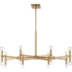 Possini Euro Design Marya Satin Brass Chandelier 37" Wide Modern 24-Light Fixture For Dining Room House Foyer Kitchen Island Entryway Bedroom Home -Lighting Specialty Store GUEST 2c1c58fd e03f 4b05 a858 20a976417b18