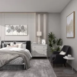 Glass Table Lamp With Drum Shade Silver - Olivia & May -Lighting Specialty Store GUEST 2e4dc6a2 0a7a 445d a305 7bc5d8db1fc9