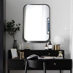 20" X 28" Thin Raised Lip Metal Framed Rectangle Accent Mirror Black - Head West -Lighting Specialty Store GUEST 2e533191 e84b 4a69 a41f 6cbadca9b8ea