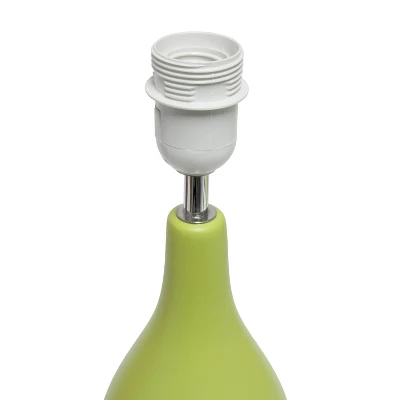 18.11" Traditional Standard Ceramic Dewdrop Table Desk Lamp With Matching Fabric Shade Green - Creekwood Home 4 18.11" Traditional Standard Ceramic Dewdrop Table Desk Lamp With Matching Fabric Shade Green - Creekwood Home - Image 2