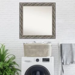 32" X 32" Non-Beveled Silver Luxor Wood Bathroom Wall Mirror - Amanti Art -Lighting Specialty Store GUEST 2fbc4f29 88b9 4d82 8b98 6372df0160af