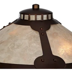 Franklin Iron Works Samuel Industrial Desk Lamp 20" High Rubbed Bronze With USB Charging Port Natural Mica Shade For Bedroom Living Room Bedside Desk -Lighting Specialty Store GUEST 3035622f 975d 4411 8c0c 29549cbe9c1d