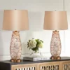 Regency Hill Cottage Table Lamps 26.5" High Set Of 2 Mother Of Pearl Tile Vase Beige Drum Shade For Living Room Family Bedroom Bedside Office -Lighting Specialty Store GUEST 3156c3cd e2ff 4c54 ac75 ddd4ac7761e5