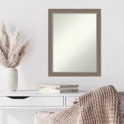 21" X 27" Non-Beveled Eva Brown Narrow Wall Mirror - Amanti Art -Lighting Specialty Store GUEST 318b19c4 1f6d 4a1e 95d3 685975881275