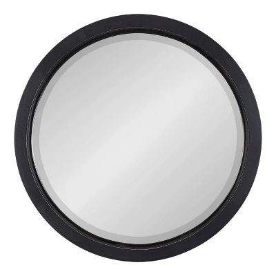 18" X 18" Hogan Round Framed Decorative Wall Mirror Black - Kate & Laurel All Things Decor 3 18" X 18" Hogan Round Framed Decorative Wall Mirror Black - Kate & Laurel All Things Decor