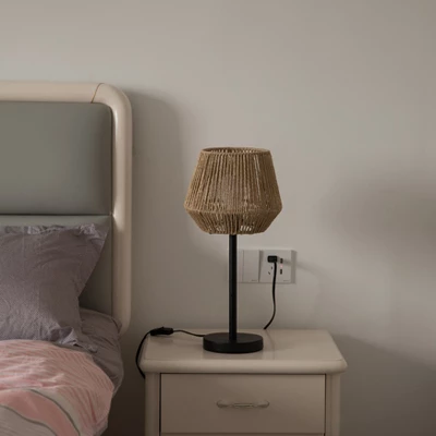 Vintiquewise Creative Paper Rope Lamp With Plug In Cord On/Off Switch For Bedroom, Living, Playroom And Entryway, Natural 3 Vintiquewise Creative Paper Rope Lamp With Plug In Cord On/Off Switch For Bedroom, Living, Playroom And Entryway, Natural