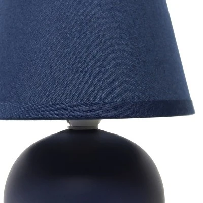 8.66" Petite Ceramic Orb Base Bedside Table Desk Lamp With Matching Tapered Drum Fabric Shade Blue - Creekwood Home 10 8.66" Petite Ceramic Orb Base Bedside Table Desk Lamp With Matching Tapered Drum Fabric Shade Blue - Creekwood Home - Image 8