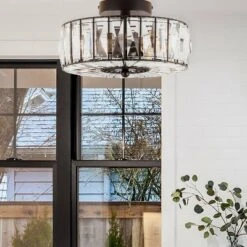 11.5" Crystalline Semi-Flush Mount Pendant Clear - River Of Goods -Lighting Specialty Store GUEST 35bc5a09 a937 49aa a084 8d84aec65379