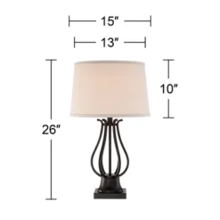Regency Hill Hadley Modern Table Lamps Set Of 2 26" High Bronze With AC Power Outlet Light Brown Drum Shade For Bedroom Living Room Bedside House Desk 13 Regency Hill Hadley Modern Table Lamps Set Of 2 26" High Bronze With AC Power Outlet Light Brown Drum Shade For Bedroom Living Room Bedside House Desk -Lighting Specialty Store GUEST 3652e836 85f6 49b8 963f 79d2d17dcd6b