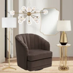 Possini Euro Design Spheres Antique Brass Chandelier 30" Wide Mid Century Modern Sputnik Glass Shade 15-Light Fixture For Dining Room Kitchen Island -Lighting Specialty Store GUEST 372a49d3 a592 44b3 885d c5ae57a718c8