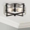 Possini Euro Design Adri Modern Ceiling Light Flush Mount Fixture Black 16 1/2" Wide Black 4-Light Textured Glass For Bedroom Kitchen Living Room Home -Lighting Specialty Store GUEST 37893362 2781 45a3 9fc4 22c6b9dc3631