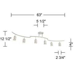 Pro Track Rhodes 6-Head LED Ceiling Track Light Fixture Kit Spot Light GU10 Silver Brushed Nickel Finish Metal Modern Kitchen Bathroom Dining 63" Wide -Lighting Specialty Store GUEST 39bf2061 36e9 452b 998d 51bd5f484d8d