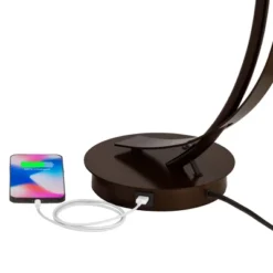 Possini Euro Design Modern Accent Table Lamp With USB Port Filament LED 22.5" High Bronze Metal Glass Dome Shade For Living Room Desk Bedroom -Lighting Specialty Store GUEST 3a0ec40d ca77 4c27 a7c5 97afa95de114