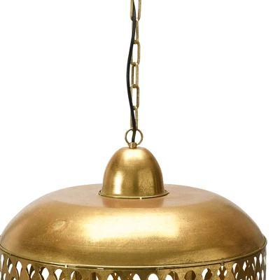 20.25" X 18.5" Metal Pendant Lamp Gold Finish - Storied Home 8 20.25" X 18.5" Metal Pendant Lamp Gold Finish - Storied Home - Image 6