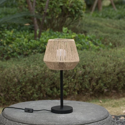 Vintiquewise Creative Paper Rope Lamp With Plug In Cord On/Off Switch For Bedroom, Living, Playroom And Entryway, Natural 6 Vintiquewise Creative Paper Rope Lamp With Plug In Cord On/Off Switch For Bedroom, Living, Playroom And Entryway, Natural - Image 4