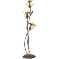 Franklin Iron Works Rustic Floor Lamp With USB Charging Port 3-Light 68 1/4" Tall Bronze Gold Lily-Shaped Amber Shade Living Room 14 Franklin Iron Works Rustic Floor Lamp With USB Charging Port 3-Light 68 1/4" Tall Bronze Gold Lily-Shaped Amber Shade Living Room -Lighting Specialty Store GUEST 3cf231d4 818f 46c8 9572 483de64cd131