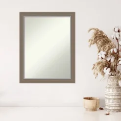 21" X 27" Non-Beveled Eva Brown Narrow Wall Mirror - Amanti Art -Lighting Specialty Store GUEST 3d0491b4 3727 4c28 9f69 d9ce911bf71e