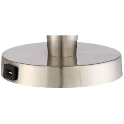 360 Lighting Geoff Modern Table Lamps 26" High Set Of 2 Brushed Nickel With USB Charging Port Table Top Dimmers White Drum Shade For Living Room Desk -Lighting Specialty Store GUEST 3e71bc4f 7099 4393 acbc 612870dd89ea