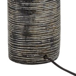 360 Lighting 24" High Mid Century Modern Farmhouse Rustic Table Lamps Set Of 2 Black Finish Oatmeal Shade Living Room Bedroom Bedside Nightstand House -Lighting Specialty Store GUEST 3eaaae85 3940 41f7 8fa6 6ef57b39b326